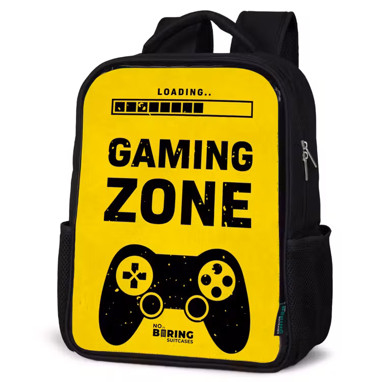 Kids backpack - Black - Black and yellow with gaming zone — 6