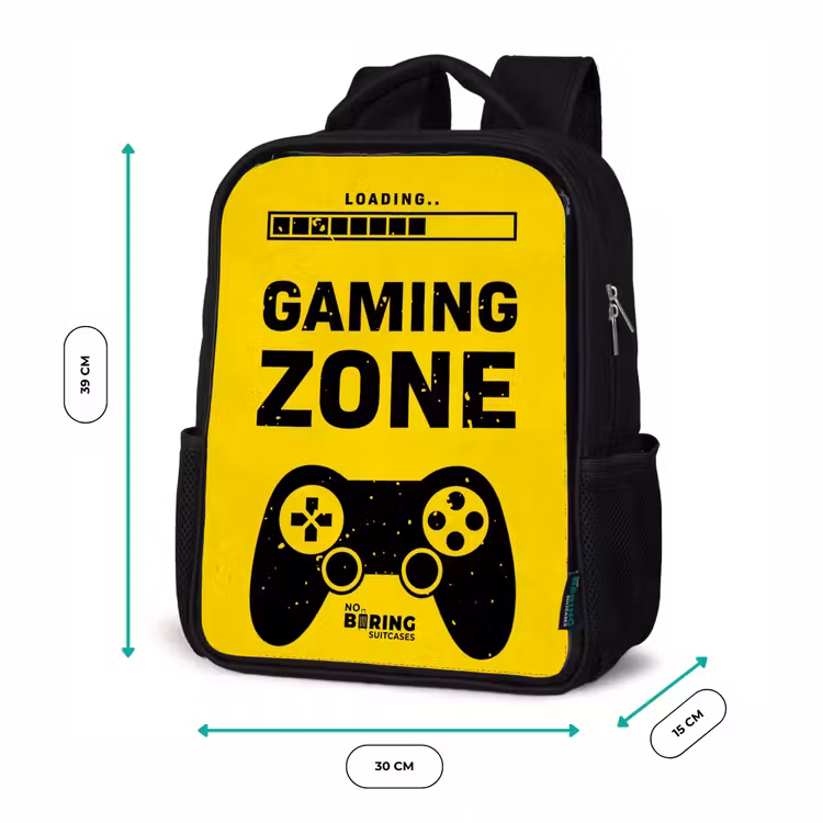Kids backpack - Black - Black and yellow with gaming zone — 8