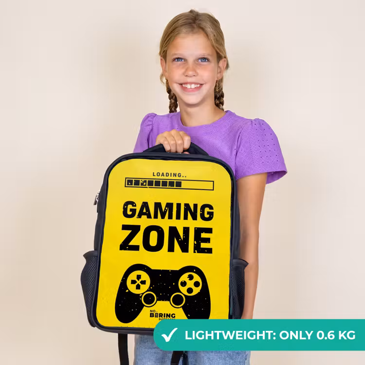 Kids backpack - Black - Black and yellow with gaming zone — 9