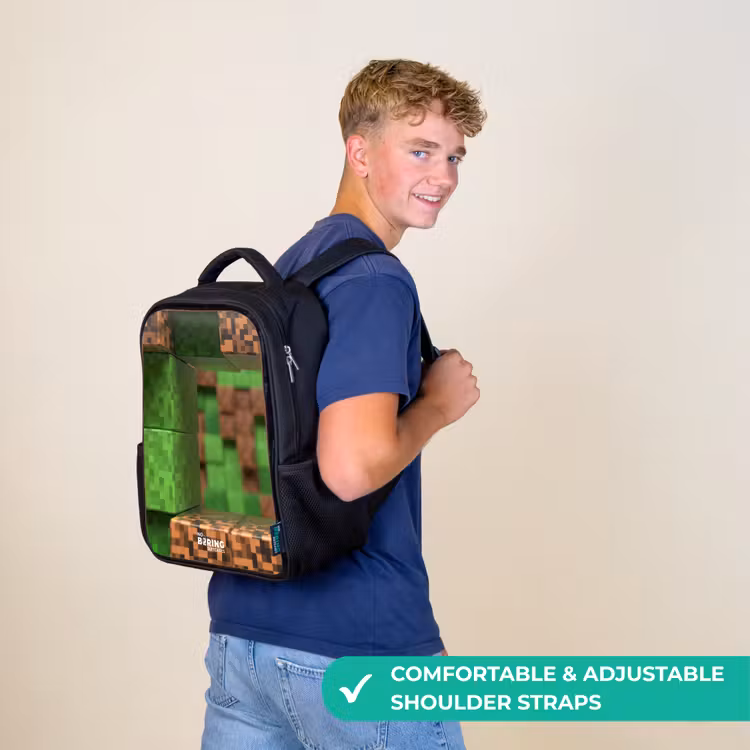 Kids backpack - Black - Close-up with pixelated blocks — 11