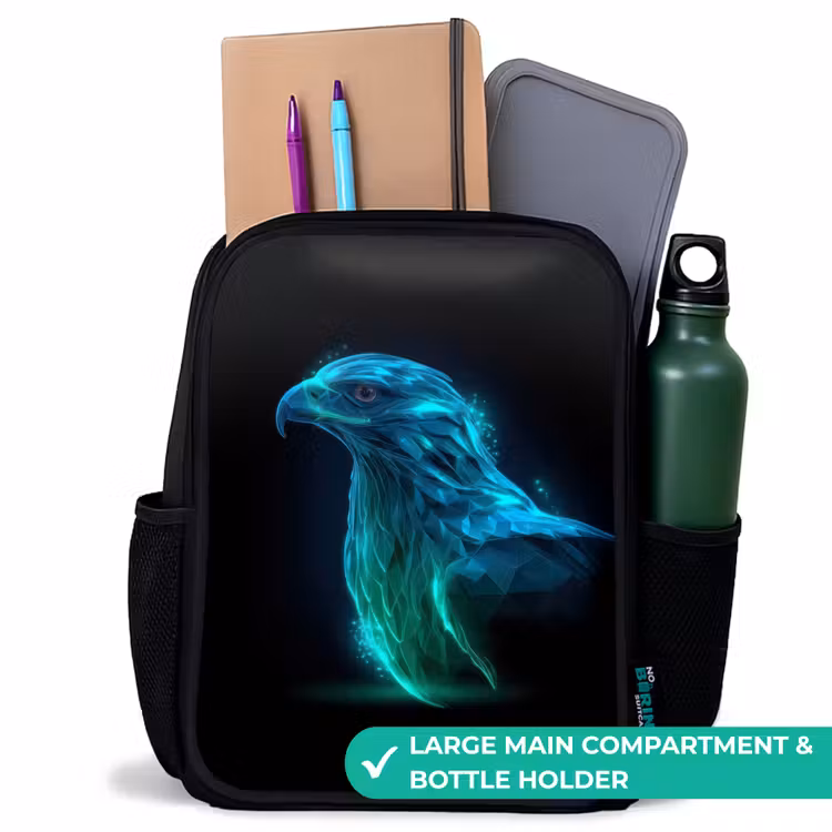 Kids backpack - Black - Digital eagle in profile — 10