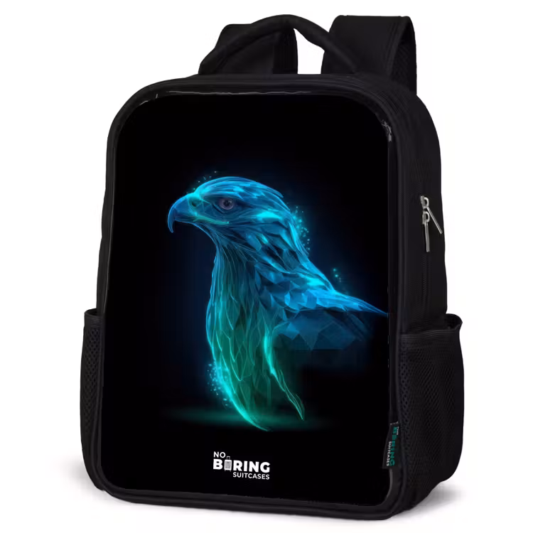 Kids backpack - Black - Digital eagle in profile — 6