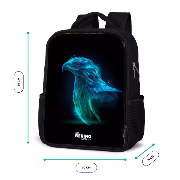 Kids backpack - Black - Digital eagle in profile — 8