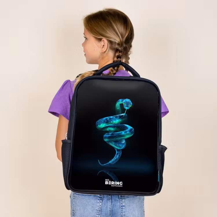 Kids backpack - Black - Digital hose in spiral form — 4