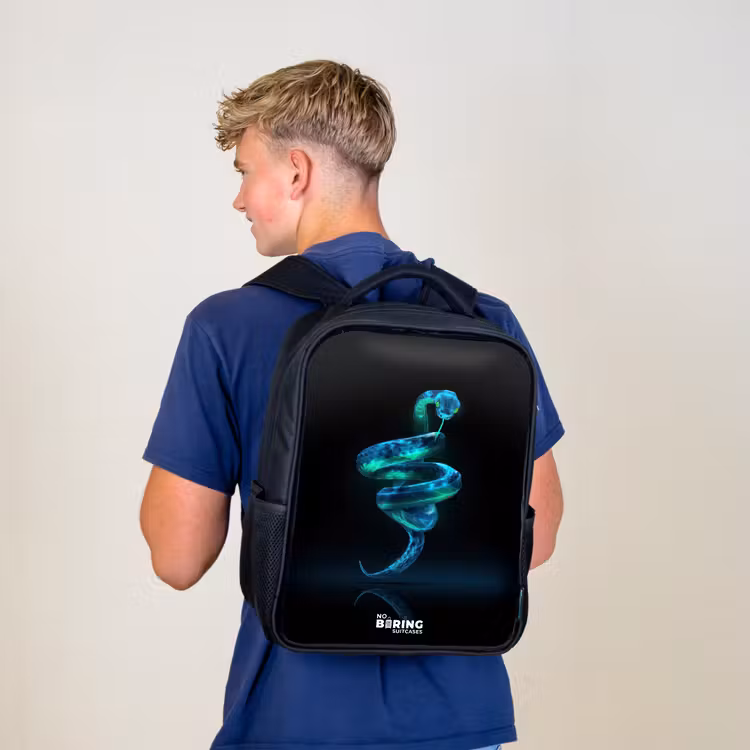 Kids backpack - Black - Digital hose in spiral form — 5
