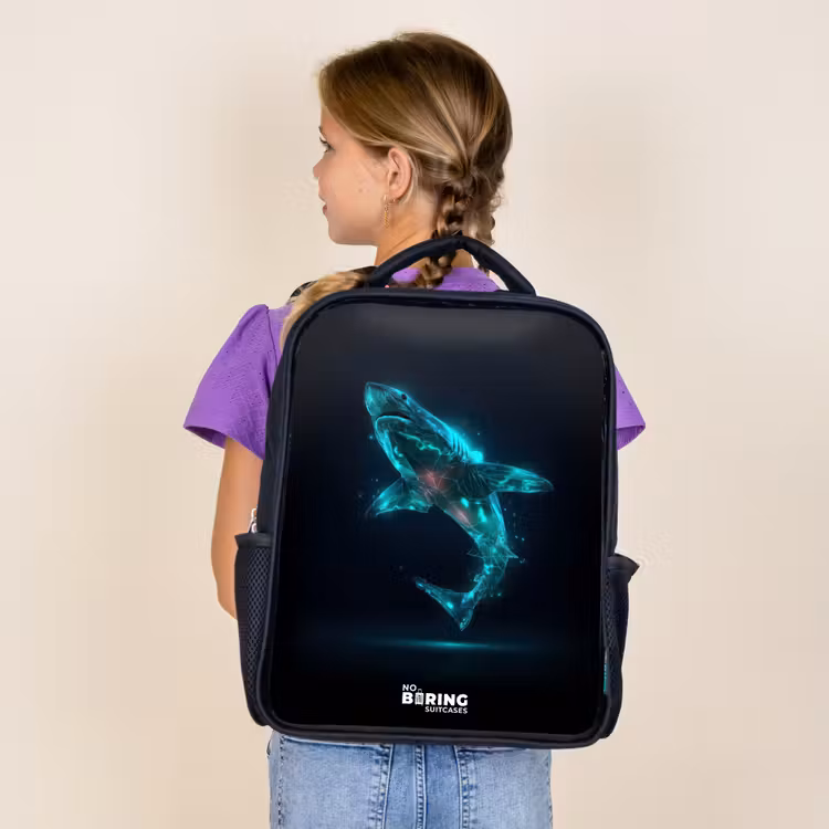 Kids backpack - Black - Digital shark power — 4
