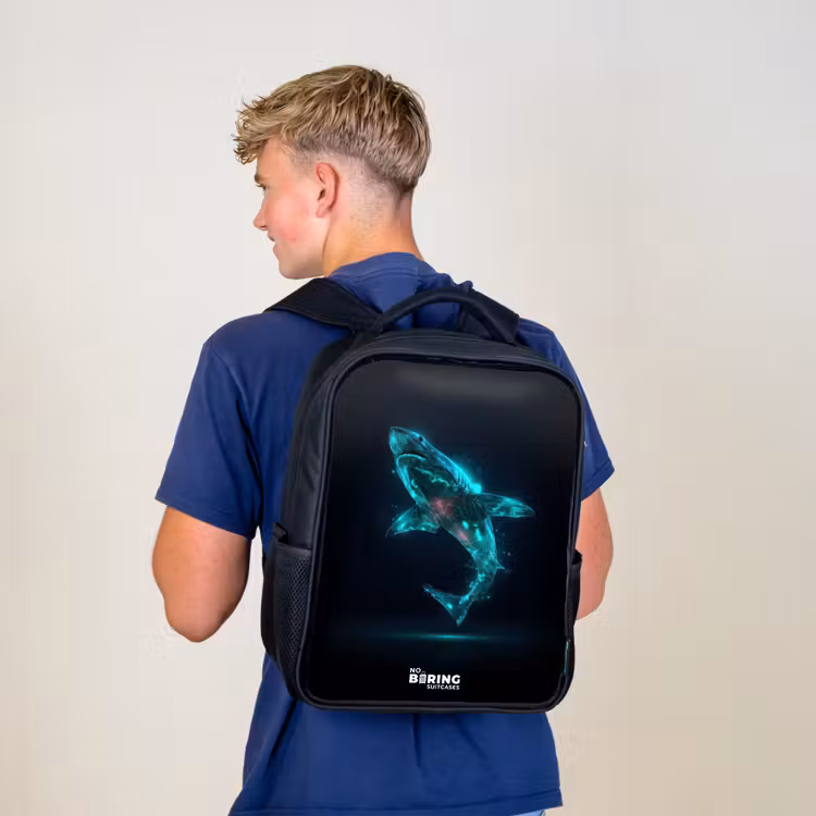 Kids backpack - Black - Digital shark power — 5