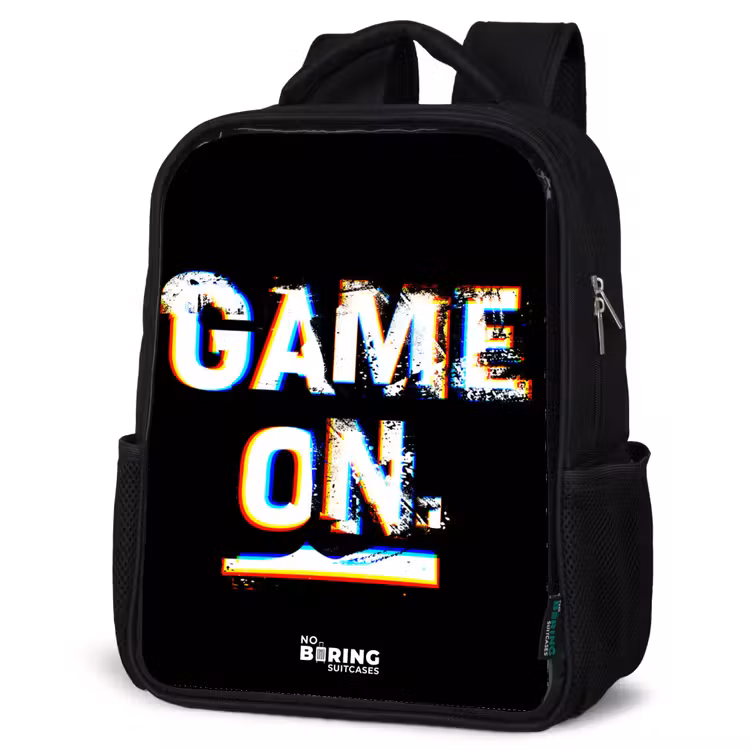 Kids backpack - Black - Game on in black and white — 6