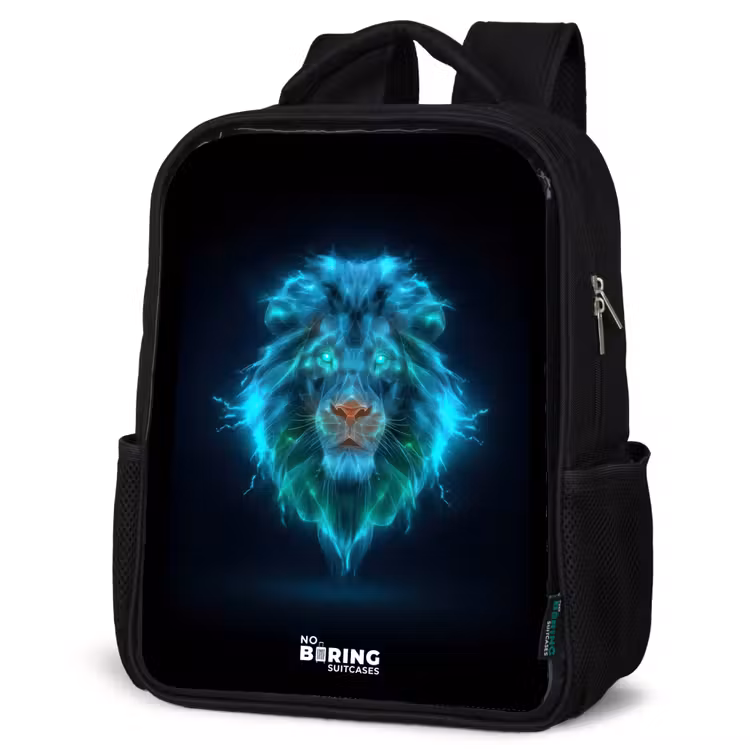 Kids backpack - Black - Luminous lion — 6