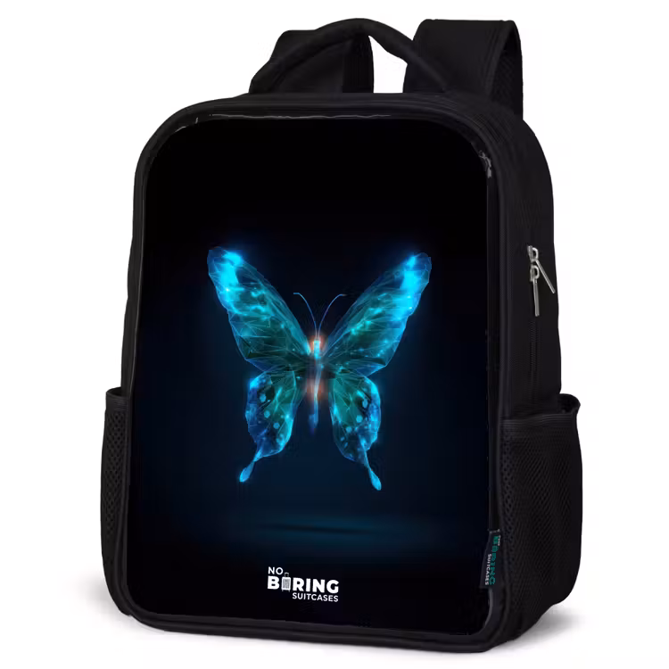 Kids backpack - Black - Magical digital butterfly — 6