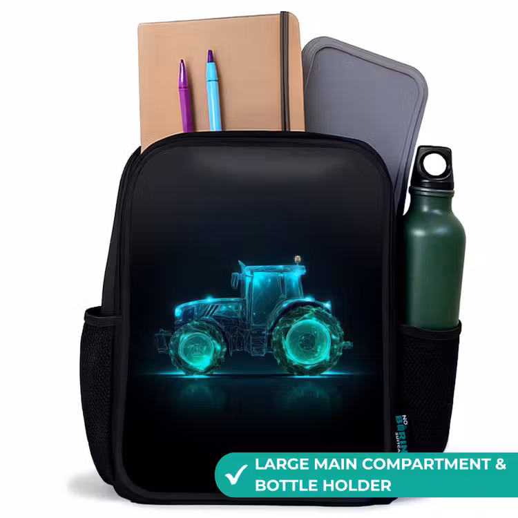 Kids backpack - Black - Neontractor on black background — 10