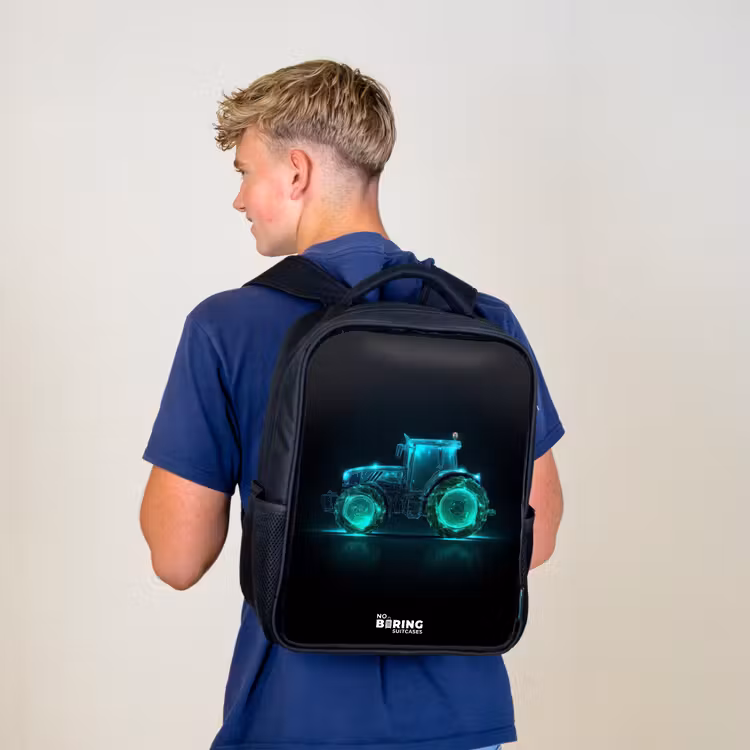 Kids backpack - Black - Neontractor on black background — 5