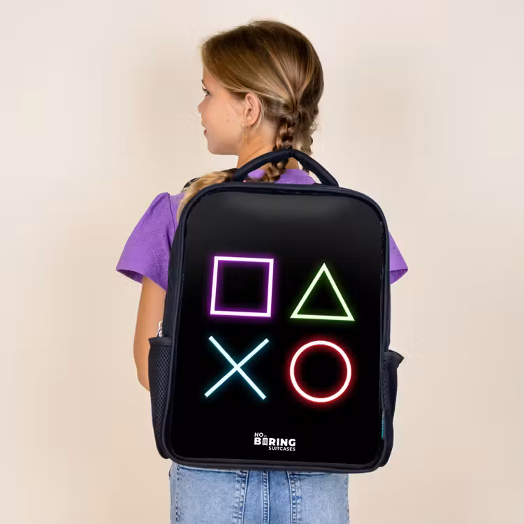 Kids backpack - Black - Neonverlicthe symbols — 4
