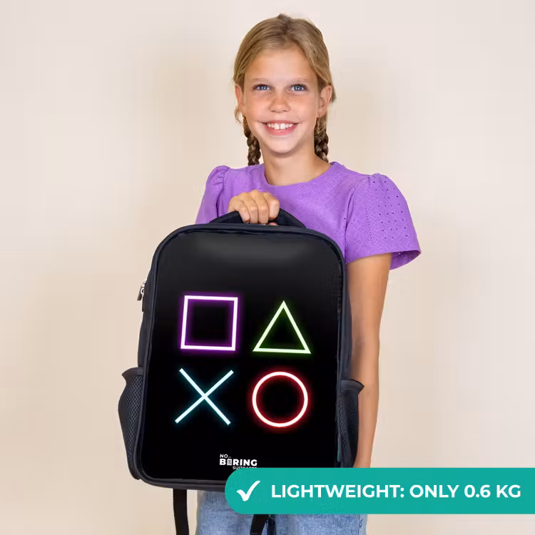 Kids backpack - Black - Neonverlicthe symbols — 9