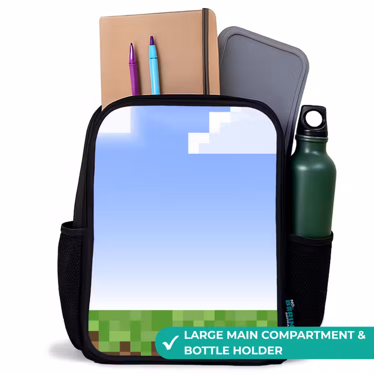 Kids backpack - Black - Pixel world — 10