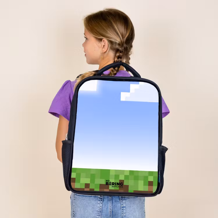 Kids backpack - Black - Pixel world — 4