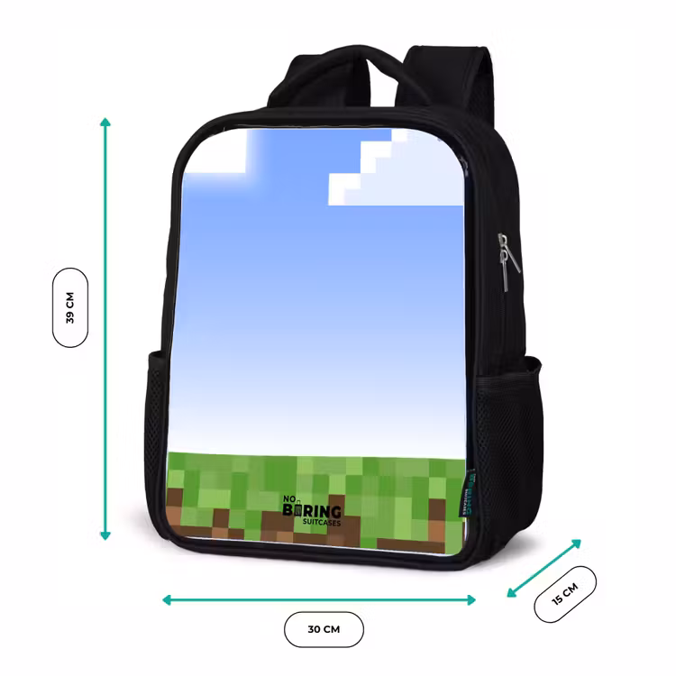 Kids backpack - Black - Pixel world — 8