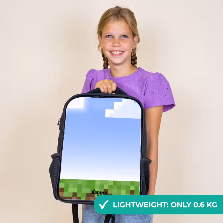 Kids backpack - Black - Pixel world — 9