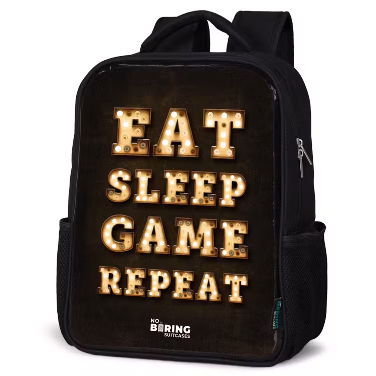 Kids backpack - Black - Qoute with light — 6