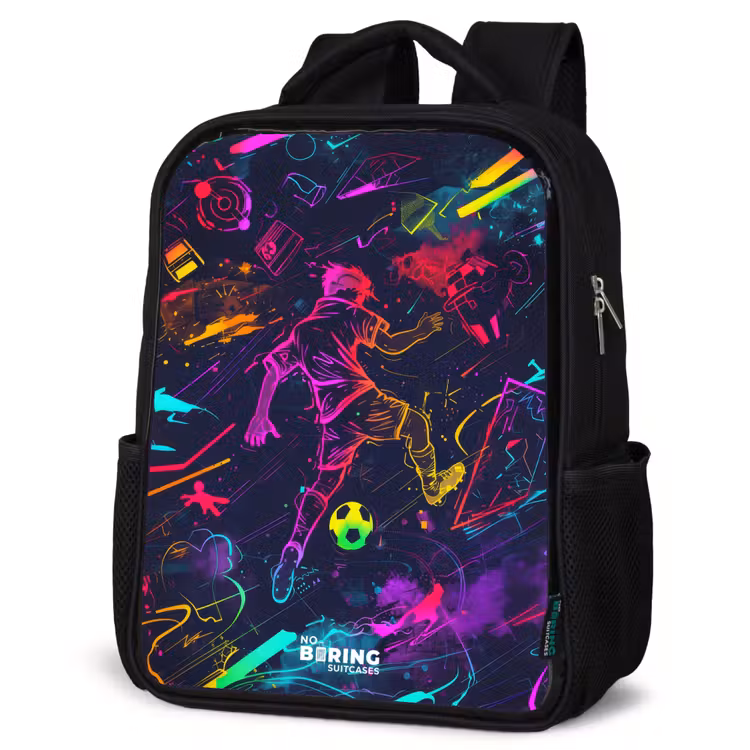 Kids backpack - Black - Street soccer in space colors — 6