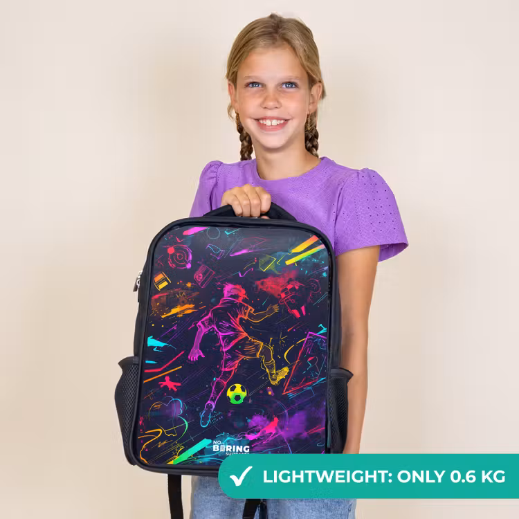 Kids backpack - Black - Street soccer in space colors — 9