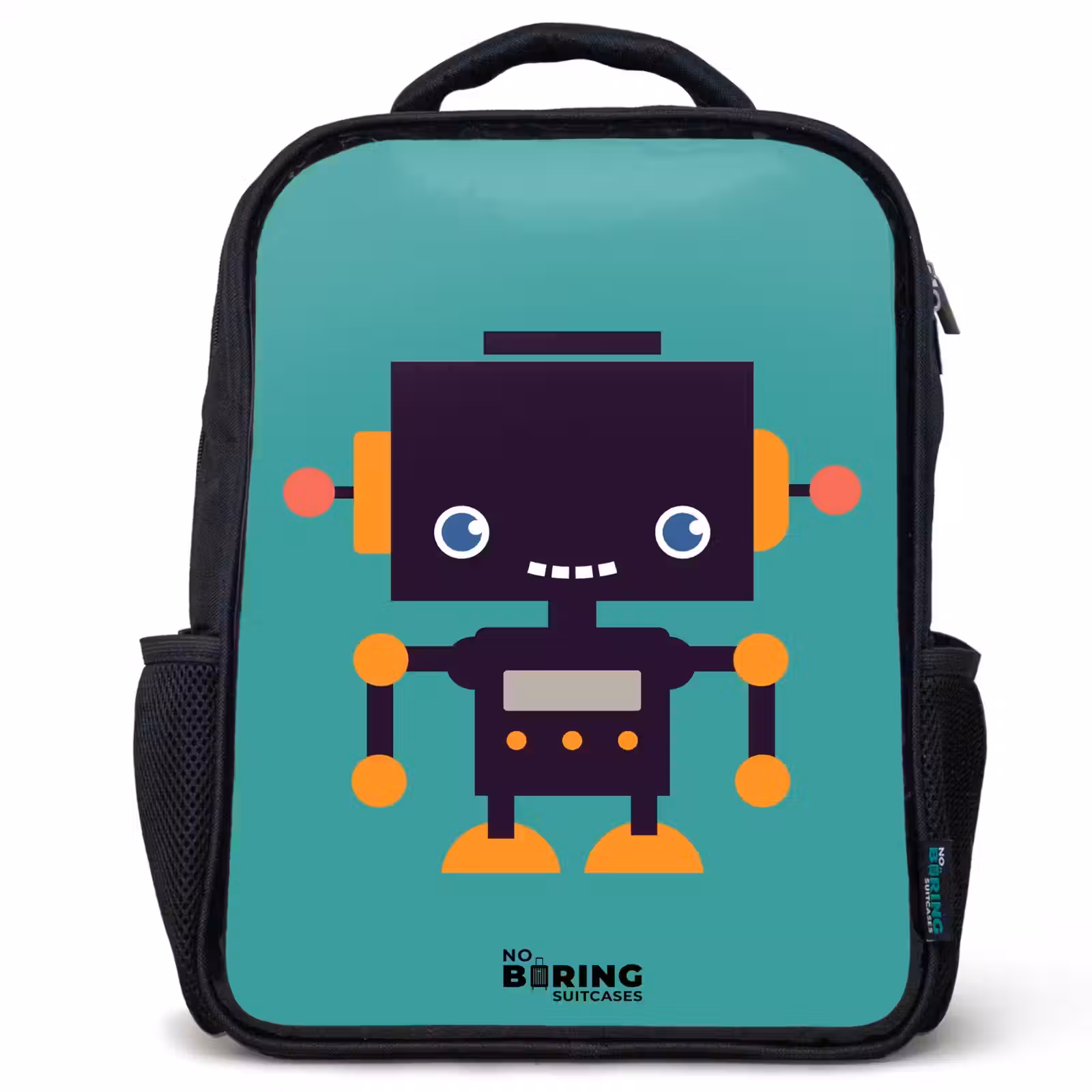 Kids backpack - Black - Green robot — 1