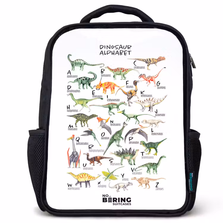 Kids backpack - Black - Alphabet of dinosaurs — 1