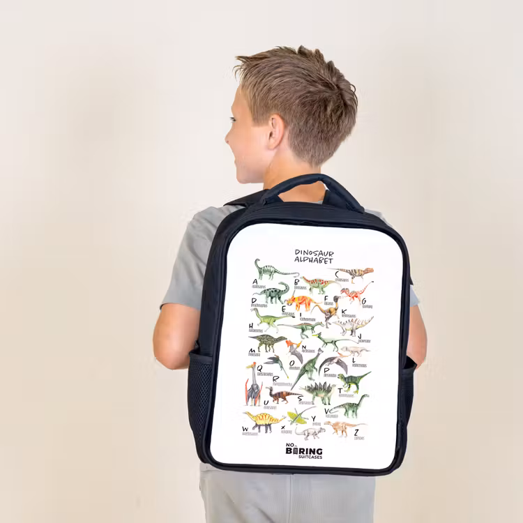 Kids backpack - Black - Alphabet of dinosaurs — 2