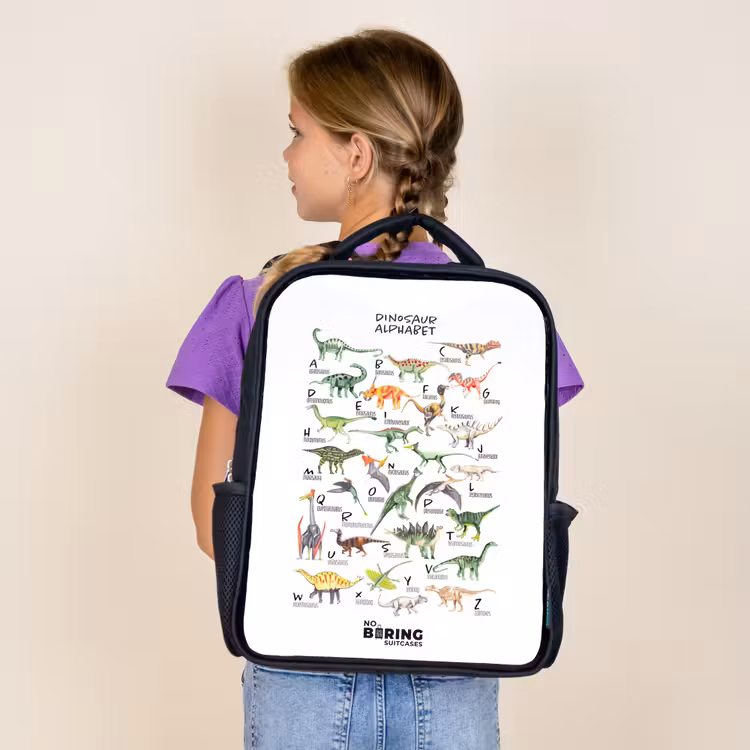 Kids backpack - Black - Alphabet of dinosaurs — 4