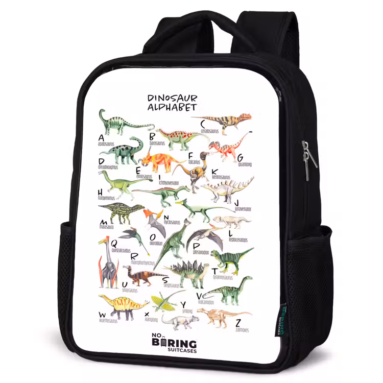 Kids backpack - Black - Alphabet of dinosaurs — 6