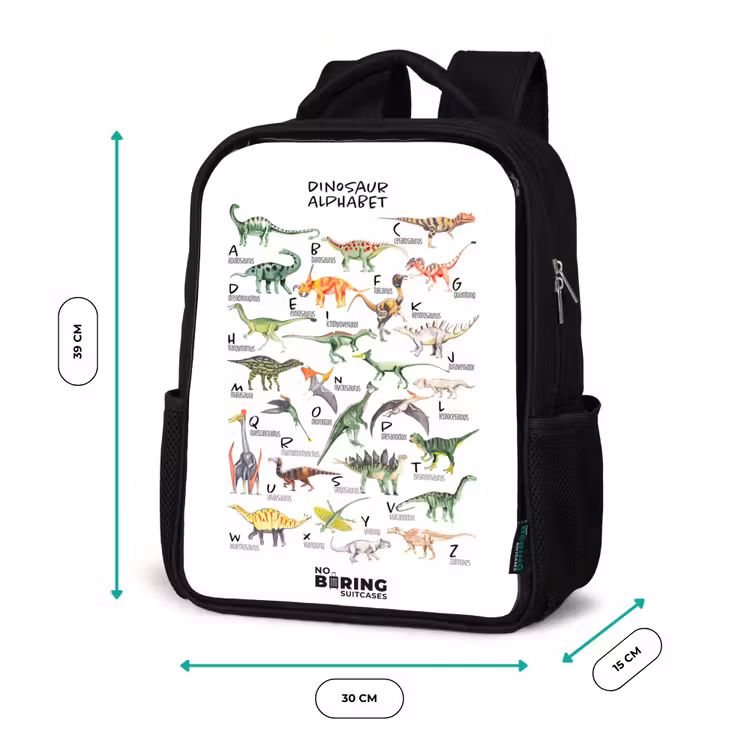 Kids backpack - Black - Alphabet of dinosaurs — 8