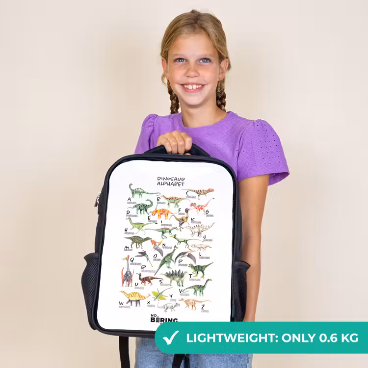 Kids backpack - Black - Alphabet of dinosaurs — 9