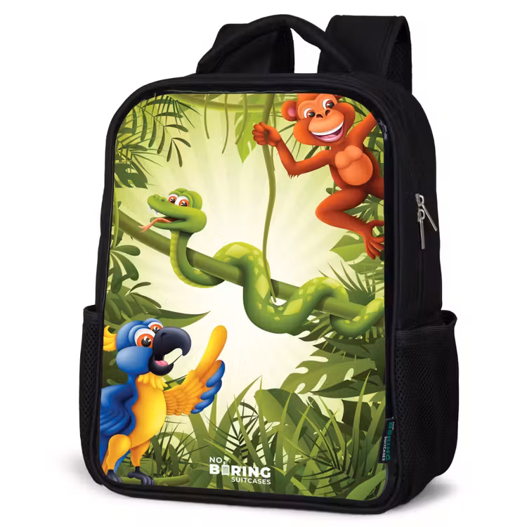 Kids backpack - Black - Animals in the jungle — 6