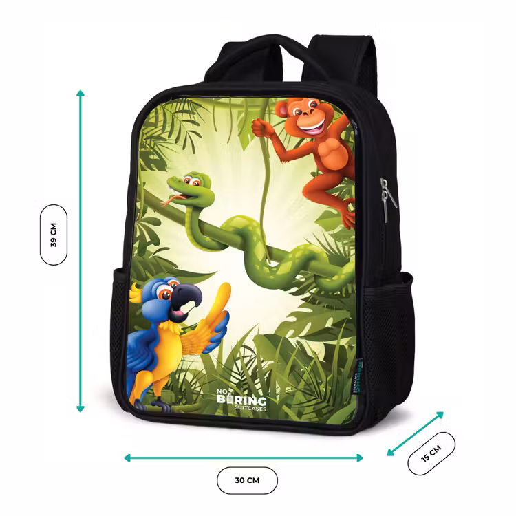 Kids backpack - Black - Animals in the jungle — 8