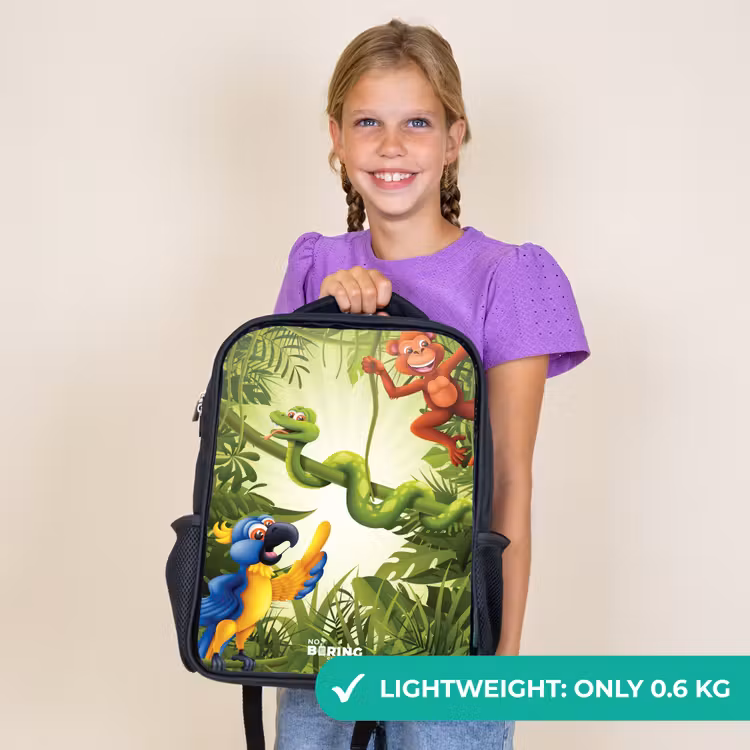 Kids backpack - Black - Animals in the jungle — 9