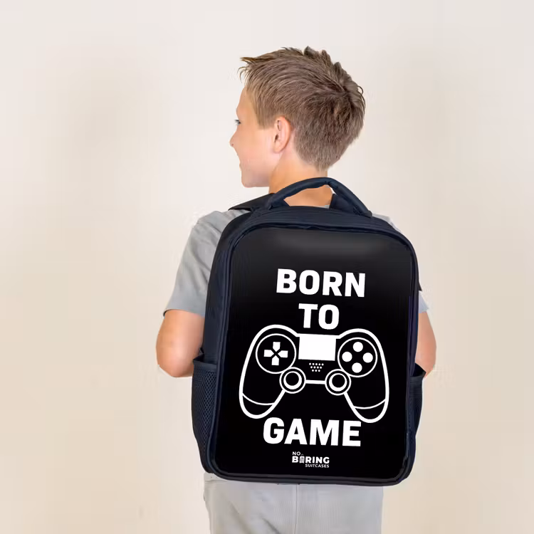 Kids backpack - Black - Born to game with controller — 2