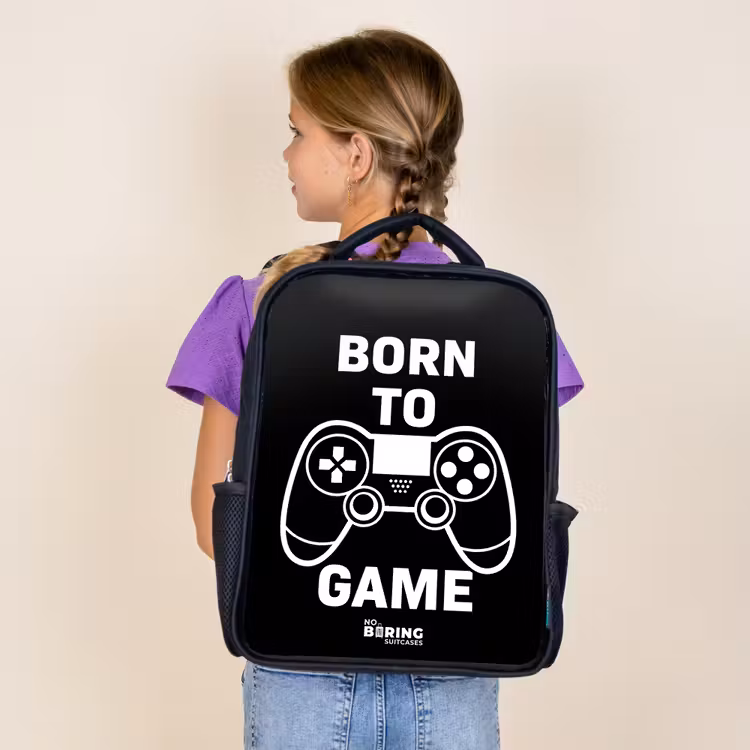 Kids backpack - Black - Born to game with controller — 4