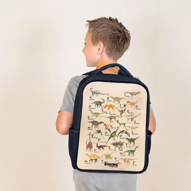 Kids backpack - Black - Dino alphabet — 2