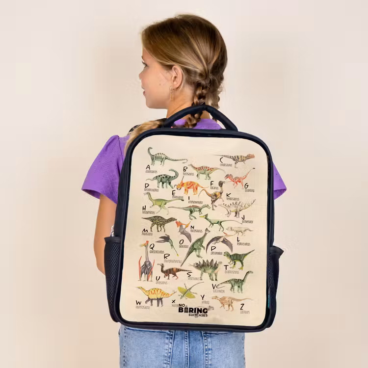 Kids backpack - Black - Dino alphabet — 4