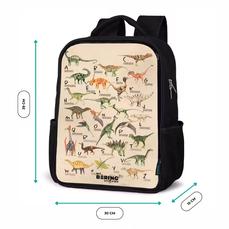 Kids backpack - Black - Dino alphabet — 8