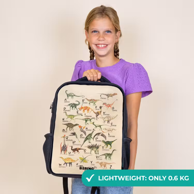 Kids backpack - Black - Dino alphabet — 9