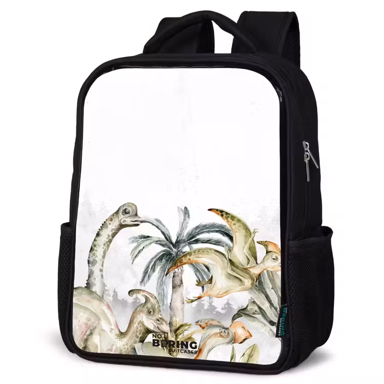 Kids backpack - Black - Dinos in a rugged landscape — 6