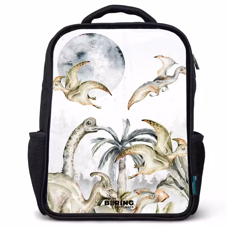 Kids backpack - Black - Dinos in the jungle — 1
