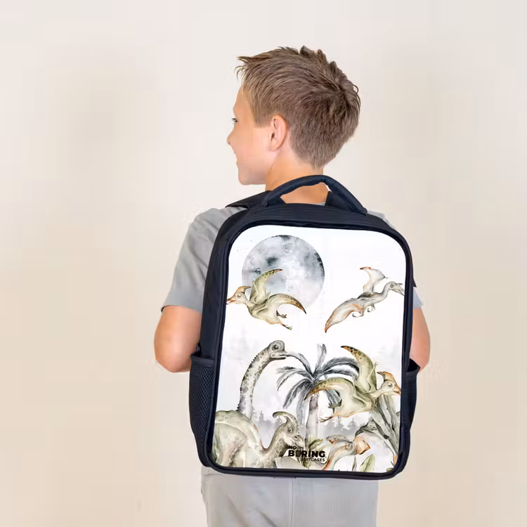 Kids backpack - Black - Dinos in the jungle — 2