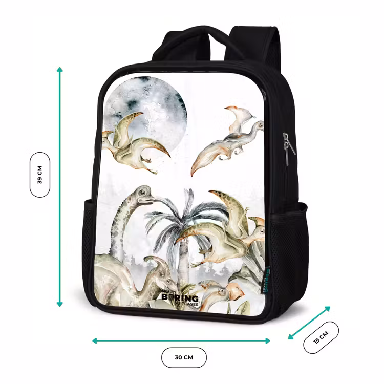 Kids backpack - Black - Dinos in the jungle — 8