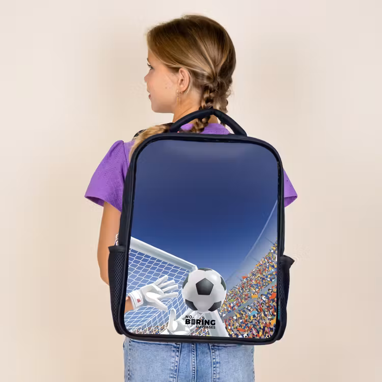 Kids backpack - Black - Goalkeeper stopping a soccer ball — 4