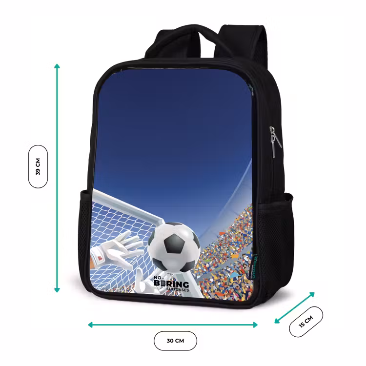 Kids backpack - Black - Goalkeeper stopping a soccer ball — 8