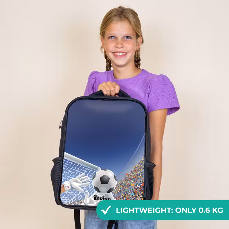 Kids backpack - Black - Goalkeeper stopping a soccer ball — 9