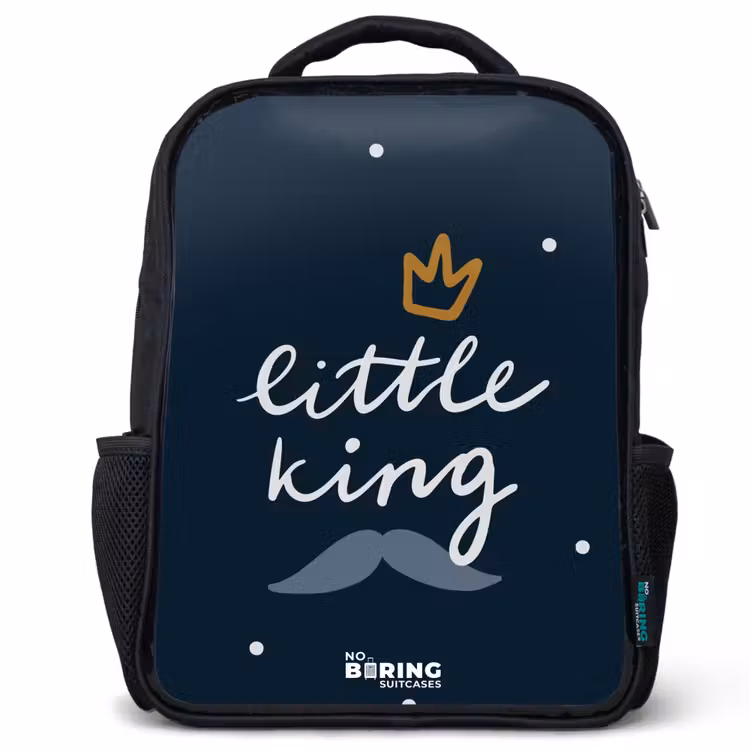 Kids backpack - Black - Little king with polka dots — 1