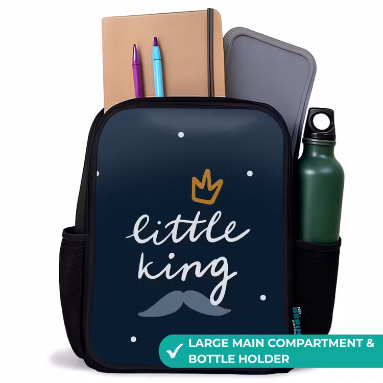 Kids backpack - Black - Little king with polka dots — 10